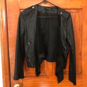 Beautiful black waterfall style leather jacket
